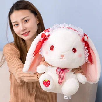2021 30/40cm Lolita Triušis Pliušinis Žaislas Įdaryti Lėlės Gana Animacinių filmų Katytė Kawaii Mergautinė Animacinių filmų Bunny Lėlės Pink Red Rabbit Žaislas