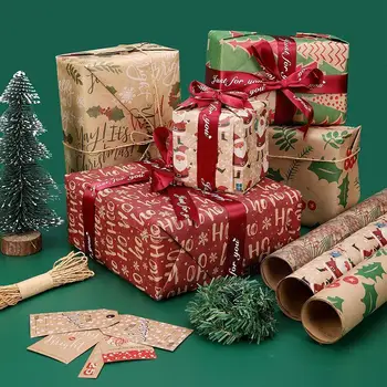 2023 Kalėdų Vyniojamasis Popierius Vestuvių Dekoravimo, Dovanų Popierius, Popierius, Popieriaus Pakavimo Wrap Origami Artware Velenas Kraft G1Z7