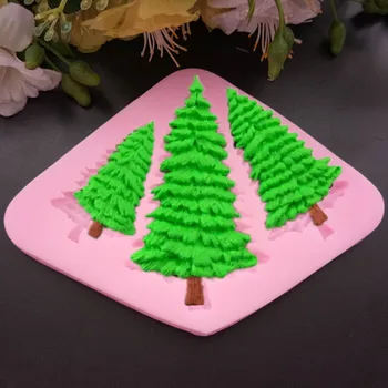 3 Skylės Kalėdų Eglutės Formos Silikono Formos Pyragas Apdaila Minkštas Slapukus Įrankiai 3D Silikono Formų Gumpaste Saldainiai