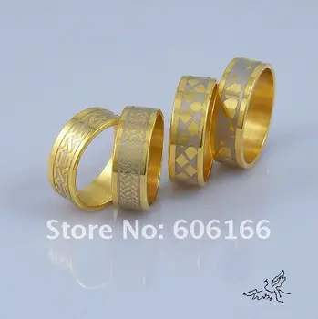 30x 7.5 mm 18K GP Auksu Žiedas iš Nerūdijančio Plieno Žiedai Smulkūs bižuterijos