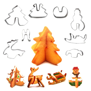 8pcs 3D Kalėdų Cookie Cutters Nustatyta ribinė Saldainių, Sausainių kepimo Formą Kepimo Tortas Dekoravimo Priemonės 