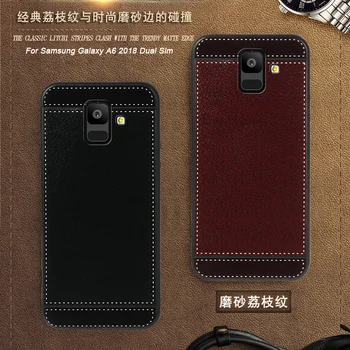 A6 Dangtelis skirtas Samsung galaxy A6 2018 Dual Sim Atveju oda 5.6 colių Minkštas Juodas silikoninis Dangtelis, skirtas 