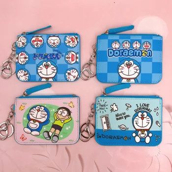 Anime Piniginės Doraemon Spausdinimo Monetos Rankinėje Odos Studentams Kortelė, Maišelis Key Chain Animacija Dariniai Periferinių Gaminiai Dovanos