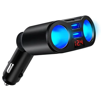 Automobilio Cigarečių Degiklio Lizdo Adapteris Dual USB Įkroviklis Uostų LED Skaitmeninio 2 Būdas Automatinis Cigarečių Degiklio Lizdą Splitter
