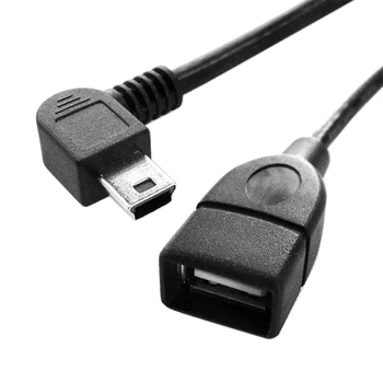 Cablecc CYSM Kairysis Kampas 90 laipsnių USB Mini 5Pin Male į USB Female kabelio 10cm