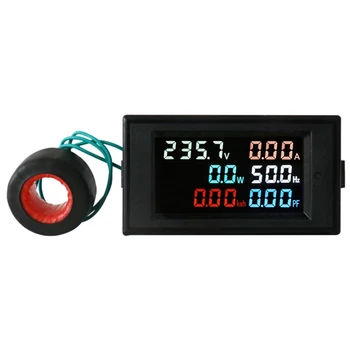 D69-2058 Voltmeter Ammeter Galios Koeficientas Elektros Energijos Dažnio Matuoklis Skaitmeninis Skydelis Wattmeter LCD VOLT AMP