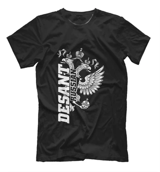 Desant Rusija Dvigubai Vadovauja Erelis Ženklelis Atspausdintas T-Shirt. Vasaros Medvilnės trumpomis Rankovėmis O-Neck T Shirt Mens Naujas S-3XL