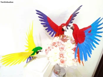 didelis 35x50cm spalvingų plunksnų gražus papūga skleisti sparnus paukščio sunku modelį,namų, sodo puošmena papuošalai dovana s1433