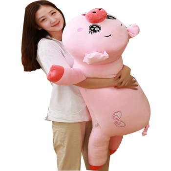 Dorimytrader Kawaii Soft Pink Cartoon Kiaulių Pliušinis Lėlės Milžinišką Įdaryti Riebalai Piggy Žaislas Miega Pagalvę Dovanų Dekoravimas 47inch 120cm