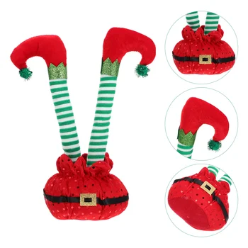 Elf Kalėdos Kojos Medžio Kojos Decorationsstuffed Apdailos Topper Lentelė Šalis Desktopplush Ornamentu Kojų Santa Žaislas Festivalis