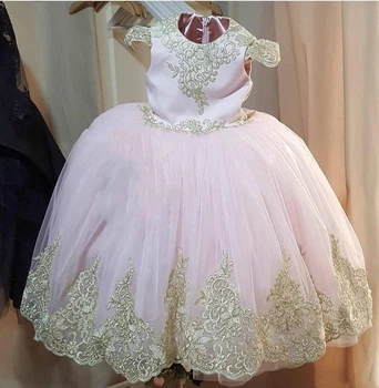 Gėlių Mergaičių Suknelės Bžūp Rankovėmis Kamuolys Suknelė Tiulio Vaikai Birthday Party Dress Inscenizacija Suknelė Pagal Užsakymą