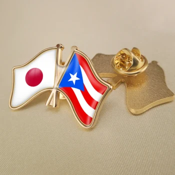Japonijoje ir Puerto Rikas Kirto Dviguba Draugystė Šaligatvio Atvartas Smeigtukai Sagė Ženkliukai