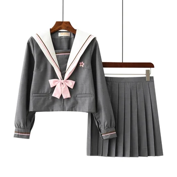 Japonijos Mokyklinę Uniformą Naujų Rudens Ilgomis Rankovėmis Studentų Uniformų Klostuotas Sijonas Rinkiniai Harajuku Anime Sailor Kostiumai