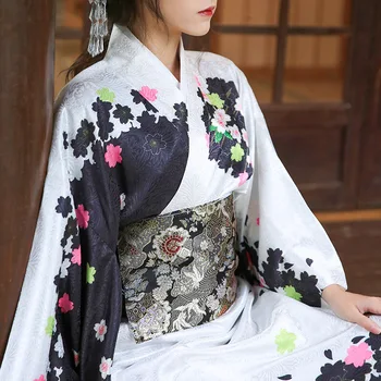 Japonijos Tradicinių Kimono Dviejų sluoksnių Modifikuotų Oficialų Suknelė Yukata Moterų Nauja Pavasario Vasaros 140CM Kostiumas Ilgis Gali Būti Koreguojamas