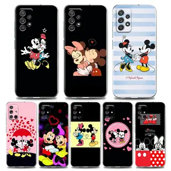 Mickey Mielas Minnie Mouse Aišku, Telefono dėklas, skirtas Samsung A01 A11 A12 A13 A22 A23 A31 A32 A41 A51 A52 A53 A71 A72 A73 4G 5G Atveju