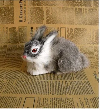mielas modeliavimas pilka rabbit žaislas mielas triušis modelis dovana, apie 14x9x10cm