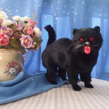 modeliavimo mielas juoda katė 25x25x13cm modelis polietileno&kailis katė modelį, namų dekoravimo prekėms ,modelis dovana d691