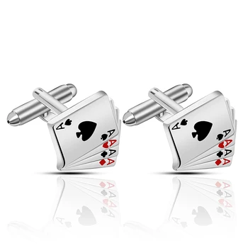 Modernus Dizainas, 4A Pokerio rankogalių segtukai Vyrų prancūzijos Marškinių Rankogalių segtukai Mados Korteles, Manžetai Nuorodą vyriški Vestuvių Marškinėliai, Papuošalai, Dovana
