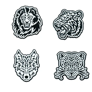 Nauja Juoda Balta Tigras, Liūtas Sagė Mados Gyvūnų Metalo Ženklelis Emalį, Segtukai, Šaliai, Papuošalai Moterims, Vyrams, Aksesuarai, Kaiščiai Kuprinės