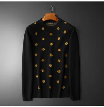 Naujas 2022 vyrų Prabanga Žiemos džentelmenas siuvinėjimo Bitės Atsitiktinis Megzti Megztiniai megztinis Azijos Kištuko Dydis Aukštos kokybės Drake #E109