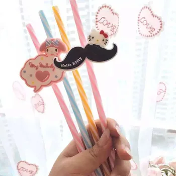 Naujas Kawaii Mielas Sanrio Hello Kitty Šiaudų Vaisių Sulčių Gėrimų Kūrybinę Idėją Karščiui Atsparios Ins Mergina Kalėdų Dovana Vaikams
