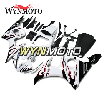 Pilnas Motociklu Purvasargiai Už Yamaha R6 2005 05 Metų Įpurškimas, ABS Plastikas Kėbulo Motociklo Balta Juoda Dangčiai Kadrų