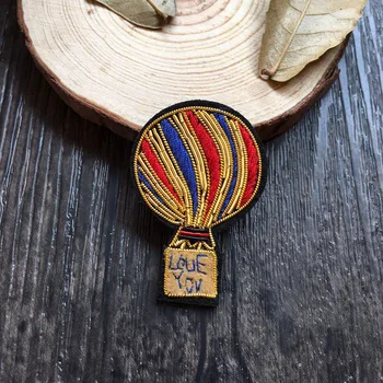 Rankomis siuvinėti karšto oro baliono emblemos Aukštos klasės mados Sagės Indijos šilko skyrius pin