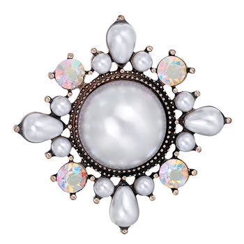Retro Palace Baroko Sagė Imituojamas Shell Perlų ir Kristalų, Sagės, Segtukai, Moterų Mados Suknelė Kailis Reikmenys, Papuošalai