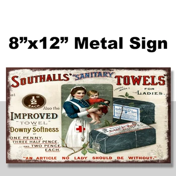 Southall ' s Rankšluosčiai Ponios Skelbimą Retro Vintage Stiliaus Metalo Ženklas, Slaugytoja, 8x12