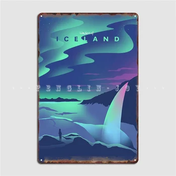 Stebuklų Islandija Plakatas Metalo Apnašas Sienos Pub Šalies Klasikinės Freskos Tapybos Alavo Pasirašyti Plakatai