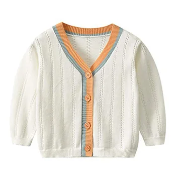 TOU berniuko, megztiniai megztinis Bamblys Mergina žiedu cardigan vaikams megzti megztinis kūdikių pavasario drabužių vaikas viršūnes 100%medvilnės 6m-3Y