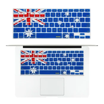 XSKN Australijos Vėliavos Dizainas MUS Išdėstymas Silikoninis Klaviatūros Viršelis Odos (2015 m., o Iki) MacBook Air Pro 13 15 17, Belaidžių