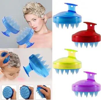 Šampūnas specialus masažas šepečiu kūdikių suaugusiųjų namų silikono minkštas dantų valymo galvos odą masažo šepečiu