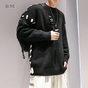 Žiemos Mados Hip-Hop Megztinis Korėjos Streetwear Raišteliu Knitwears Vyrų Drabužiai Kpop O-Kaklo Puloveriai Harajuku Atsitiktinis Viršūnės