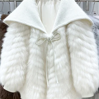 Žiemos Moterų Fox Fur Coat 2022 Naujų Aukštos Kokybės, Prabangos, Purus Kailis Kailis Purus Atvartas, Kailis Storas, Šiltas Moterų Kailiai, Kailio